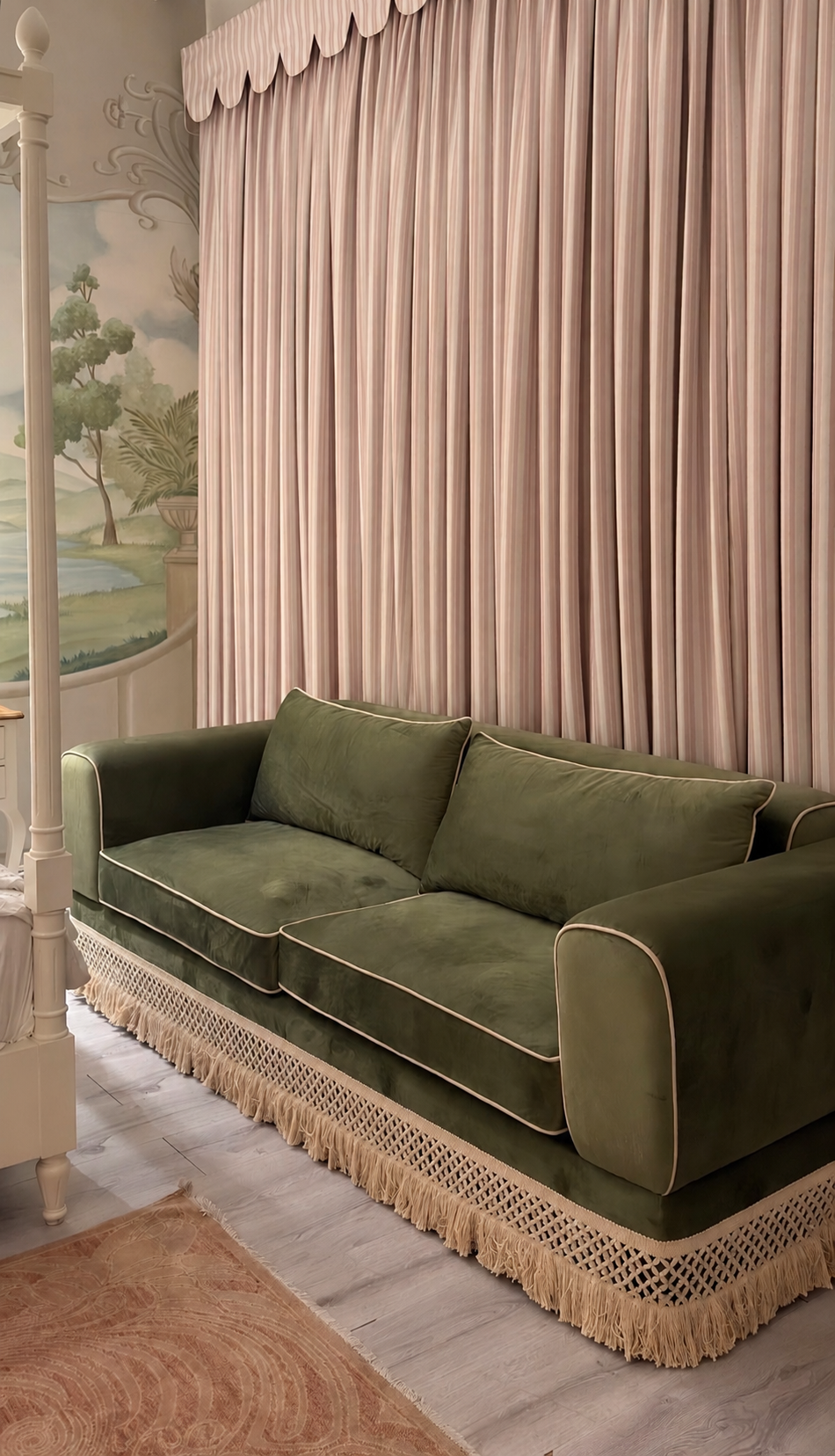 Fringe Pinstripe Sofa
