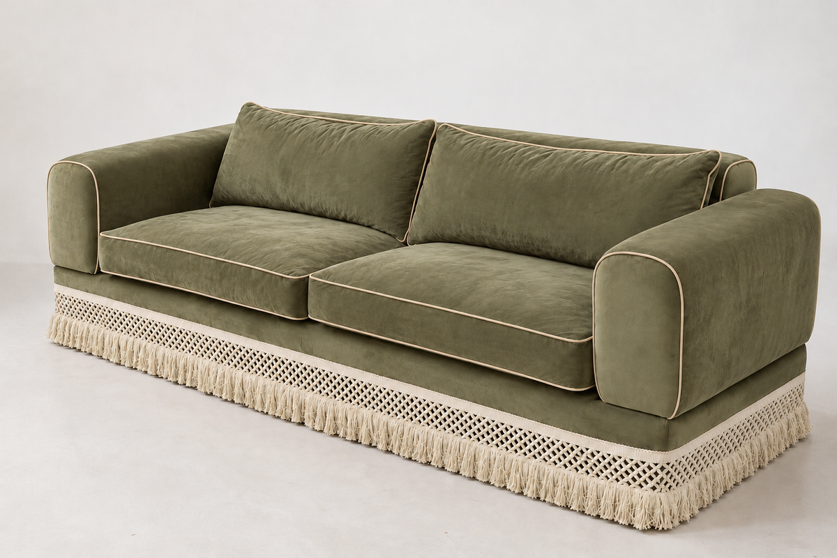 Fringe Pinstripe Sofa