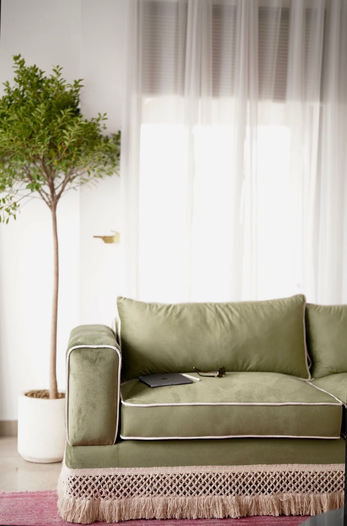 Fringe Pinstripe Sofa