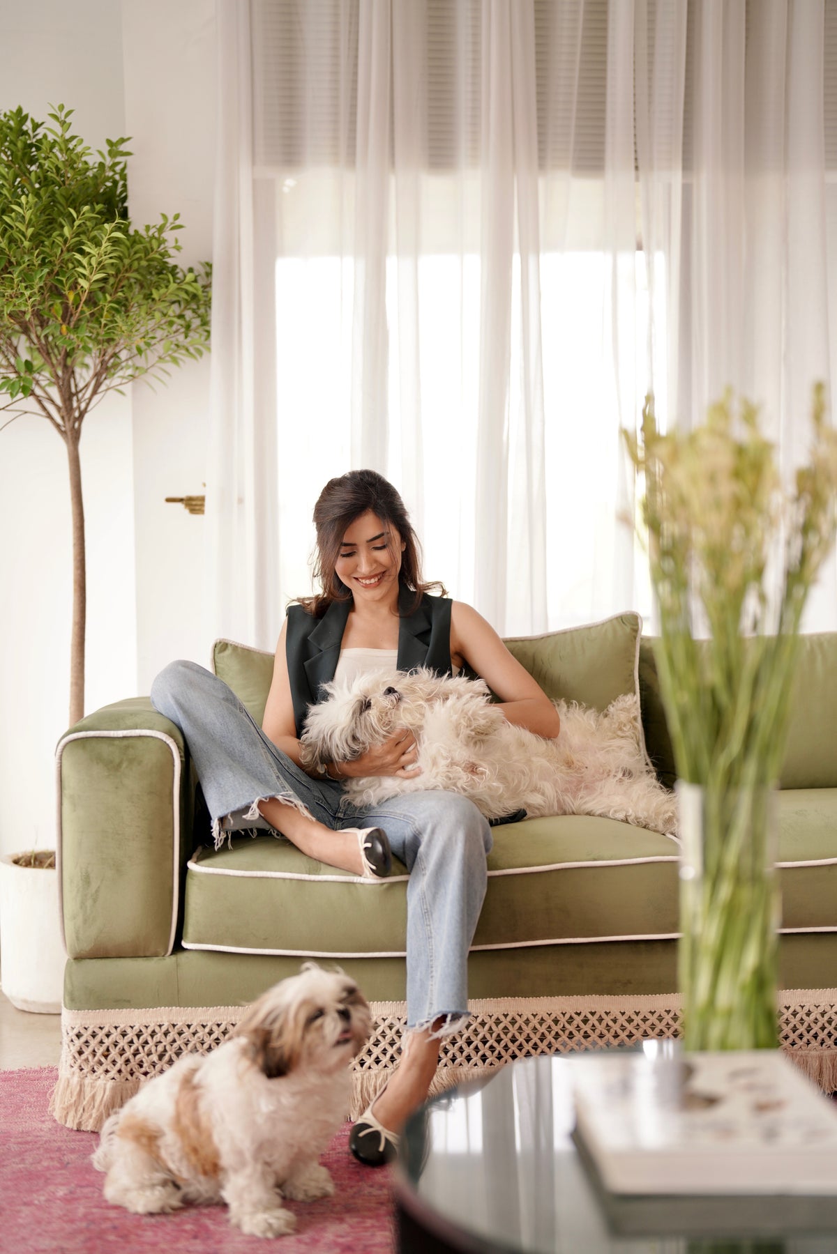 Fringe Pinstripe Sofa